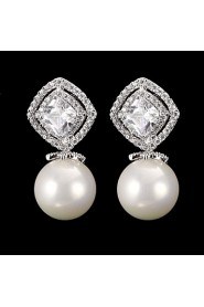 Drop Earrings Women's Cubic Zirconia/Pearl/Alloy Earring