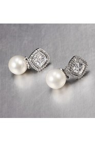 Drop Earrings Women's Cubic Zirconia/Pearl/Alloy Earring