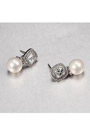 Drop Earrings Women's Cubic Zirconia/Pearl/Alloy Earring