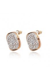 Personalized Gorgeous Shinning Alloy Threeleaf With Cubic Zirconia Earring