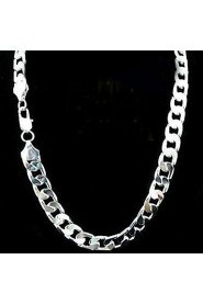 12mm 24 Inch No Empty Men's Silver Plated Necklace