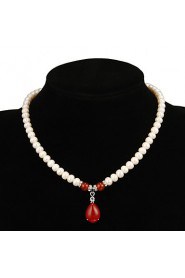 Women's Pearl Necklace Anniversary/Gift/Party/Special Occasion Ruby