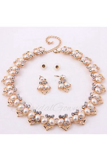 Fashion gold-plated necklace (necklace) (earrings)