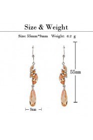 Brass With Cubic Zirconia Drop Earrings (More Colors)