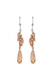 Brass With Cubic Zirconia Drop Earrings (More Colors)