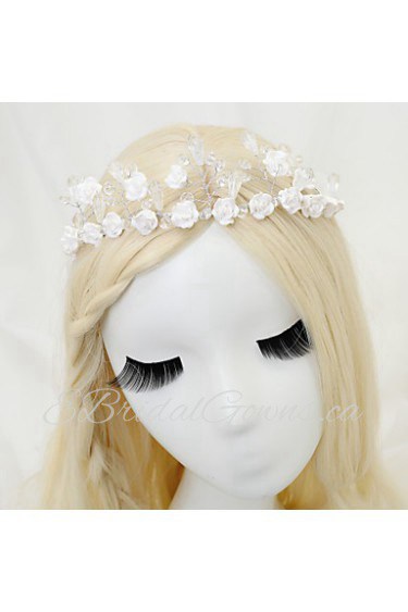 Women's / Flower Girl's Crystal / Alloy Headpiece-Wedding / Special Occasion Headbands 1 Piece White Round