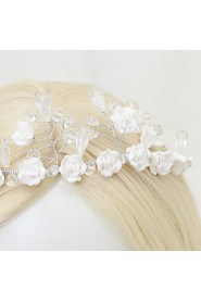 Women's / Flower Girl's Crystal / Alloy Headpiece-Wedding / Special Occasion Headbands 1 Piece White Round