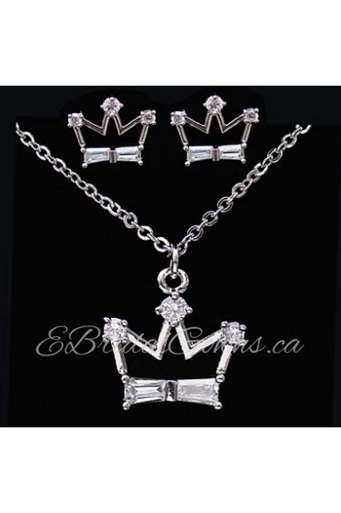 Gorgeous Platinum Plated With Cubic Zirconia Wedding/Special Occaision / Party Jewelry Set.