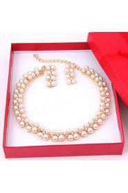 Fashion gold-plated necklace (necklace) (earrings)