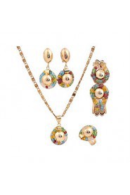 Fashion gold plated Necklace(Necklace, Earring, Bracelet, Ring) Jewelry Sets