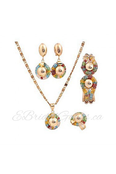 Fashion gold plated Necklace(Necklace, Earring, Bracelet, Ring) Jewelry Sets