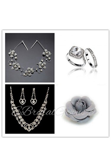 Wedding Suit(Headdress & Necklace & Earrings& Ring & Brooch)