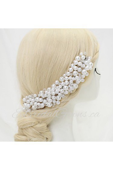 Women's / Flower Girl's Crystal / Alloy / Imitation Pearl Headpiece-Wedding / Special Occasion Hair Pin 1 Piece White Round