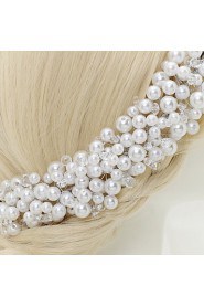 Women's / Flower Girl's Crystal / Alloy / Imitation Pearl Headpiece-Wedding / Special Occasion Hair Pin 1 Piece White Round