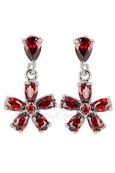 Brass With Cubic Zirconia Drop Earrings (More Colors)