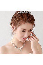 Korean Anniversary / Wedding / Engagement / Birthday / Gift / Party / Special Occasion Necklace with Rhinestone