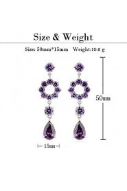 Brass With Cubic Zirconia Drop Earrings (More Colors)