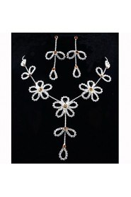 Jewelry Set Women's Birthday / Gift / Party / Special Occasion Jewelry Sets Alloy Rhinestone Necklaces / Earrings As the Picture