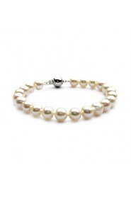 Exquisite Ladies' Pearl Strand Bracelet In Silver Alloy