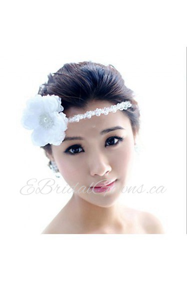 Women's / Flower Girl's Crystal / Imitation Pearl Headpiece-Wedding / Special Occasion Flowers / Head Chain White