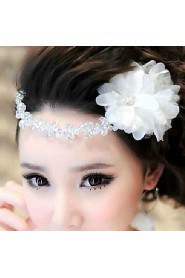 Women's / Flower Girl's Crystal / Imitation Pearl Headpiece-Wedding / Special Occasion Flowers / Head Chain White