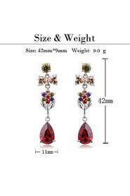 Brass With Cubic Zirconia Drop Earrings (More Colors)