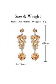 Brass With Cubic Zirconia Drop Earrings (More Colors)