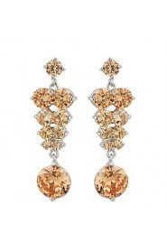 Brass With Cubic Zirconia Drop Earrings (More Colors)