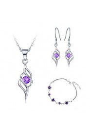 Jewelry Set Women's Wedding / Engagement / Special Occasion Jewelry Sets Alloy / Platinum Amethyst / RhinestoneNecklaces / Bracelets /