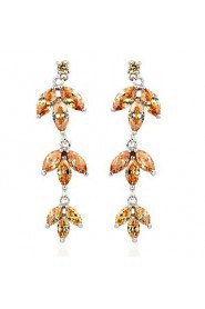 Brass With Cubic Zirconia Drop Earrings (More Colors)