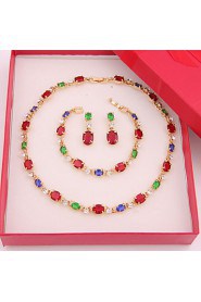 New fashion trendy gold plated (necklace,bracelet,earrings)jewelry sets