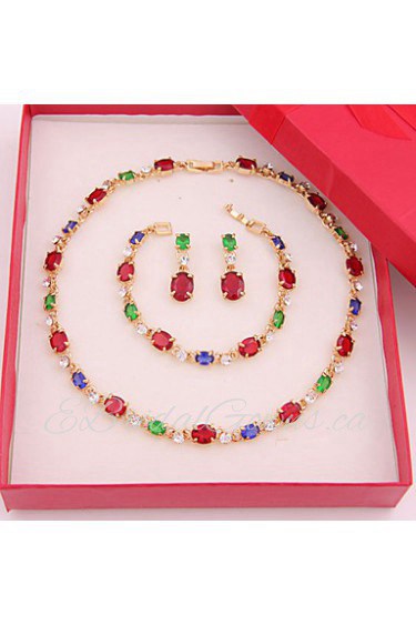 New fashion trendy gold plated (necklace,bracelet,earrings)jewelry sets