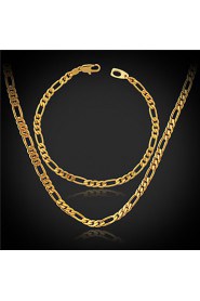 InStyle High Quality 18K Chunky Gold Filled Figaro Chain Necklace Bracelet for Men or Women