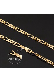 InStyle High Quality 18K Chunky Gold Filled Figaro Chain Necklace Bracelet for Men or Women