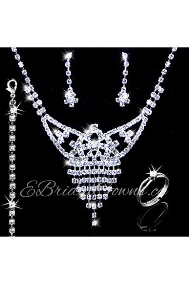 Gorgeous Alloy With Rhinestones Wedding Bridal Jewelry Set(0986-L20111211494)