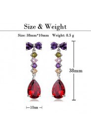 Brass With Cubic Zirconia Droping Earrings (More Colors)