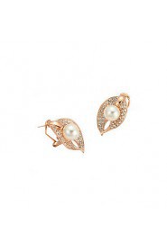 Hoop Earrings Women's Alloy Earring Imitation Pearl