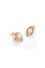 Hoop Earrings Women's Alloy Earring Imitation Pearl