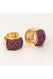 Crystal Two Tone Huggie Earrings for Women(More Colors)