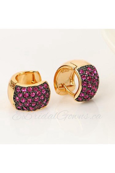 Crystal Two Tone Huggie Earrings for Women(More Colors)