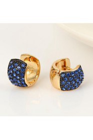 Crystal Two Tone Huggie Earrings for Women(More Colors)