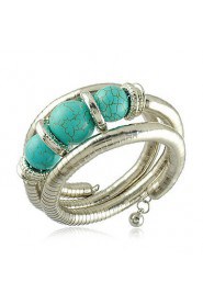 Unique Snake Shaped Alloy With Turquoise Women's Bracelet