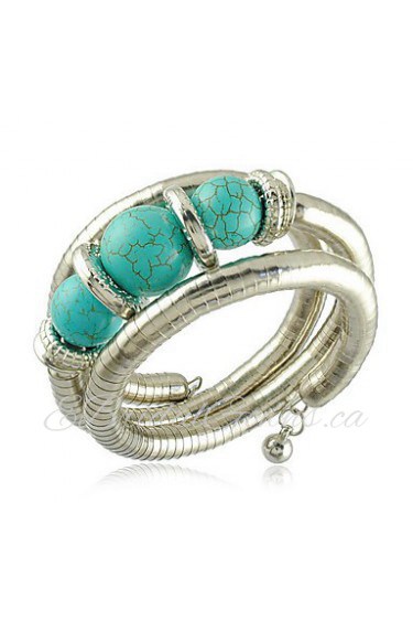 Unique Snake Shaped Alloy With Turquoise Women's Bracelet