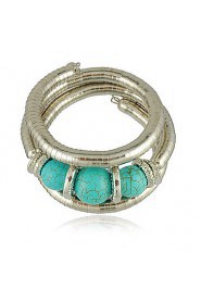 Unique Snake Shaped Alloy With Turquoise Women's Bracelet