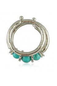 Unique Snake Shaped Alloy With Turquoise Women's Bracelet