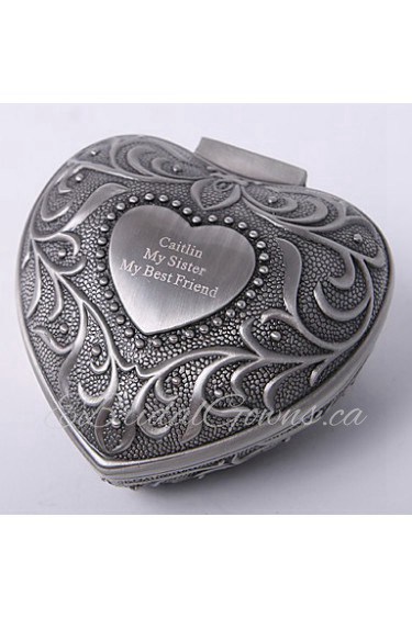 Personalized Vintage Tutania Heart Design Jewelry Box