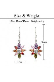 Brass With Cubic Zirconia Drop Earrings (More Colors)