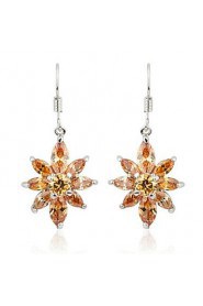 Brass With Cubic Zirconia Drop Earrings (More Colors)