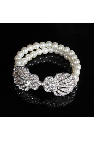 Women's Chain / Strand / Round Bangles Bracelet Imitation Pearl / Alloy Imitation Pearl / Rhinestone