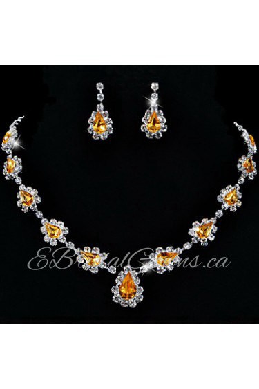 Jewelry Set Women's Birthday / Gift / Party / Special Occasion Jewelry Sets Alloy Rhinestone Necklaces / Earrings As the Picture